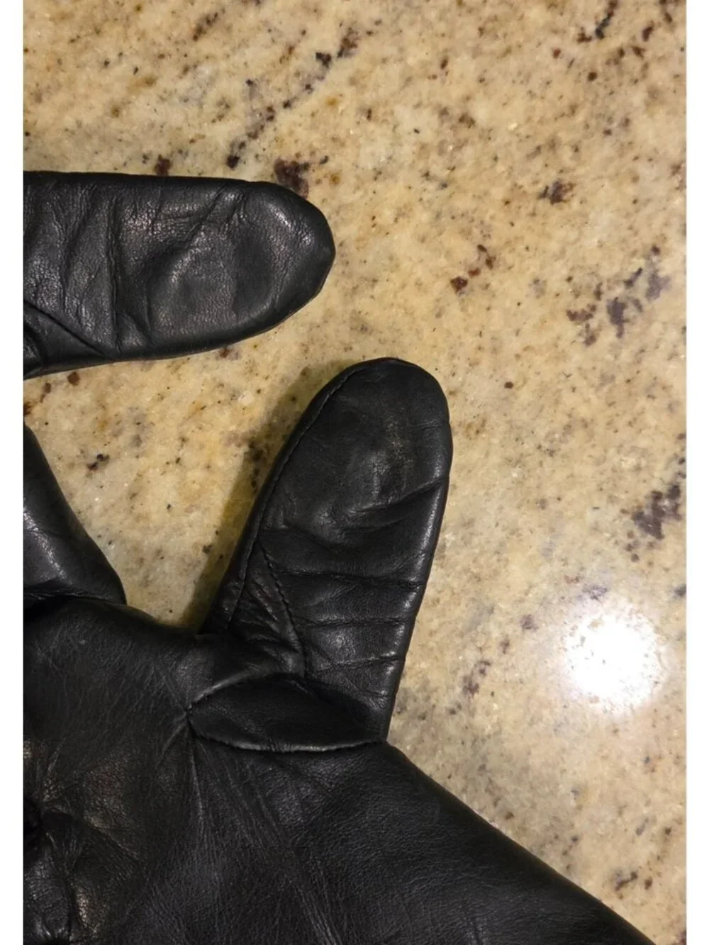 Vintage Womens Size S Black Leather Gloves Lined Moto Biker Winter